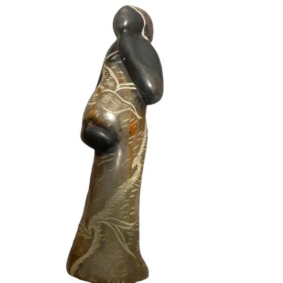 Vintage Hand Carved Stone Sculpted Woman Figurine - Picture 1 of 7